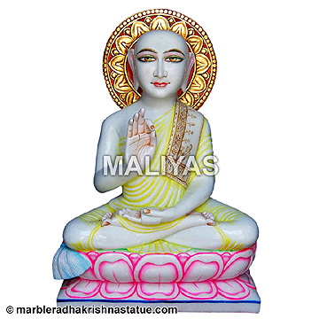 Marble Gautam Swami Statue