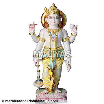 White Marble Vishnu Statue