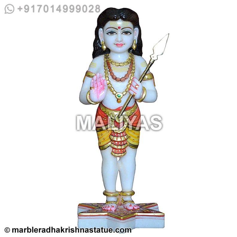 Beautiful Marble Murugan Murti