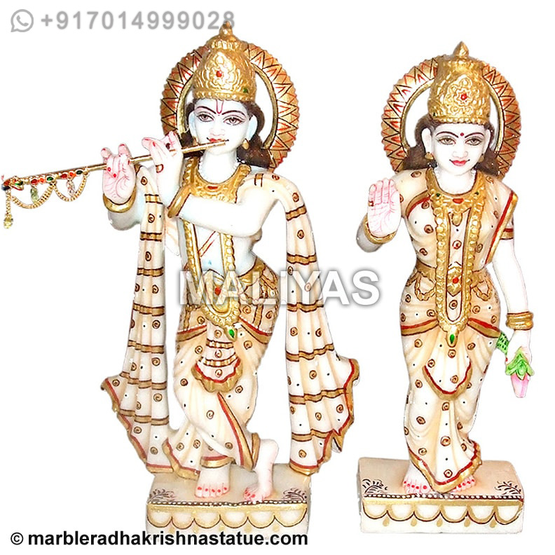 Beautiful Marble Radha Krishna Moorti