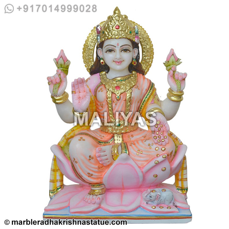 Colored Marble Lakshmi Maa Statue