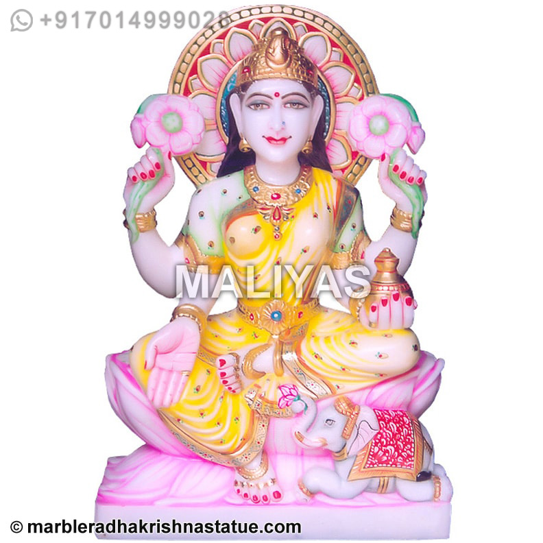 Colored Marble Lakshmi Statue