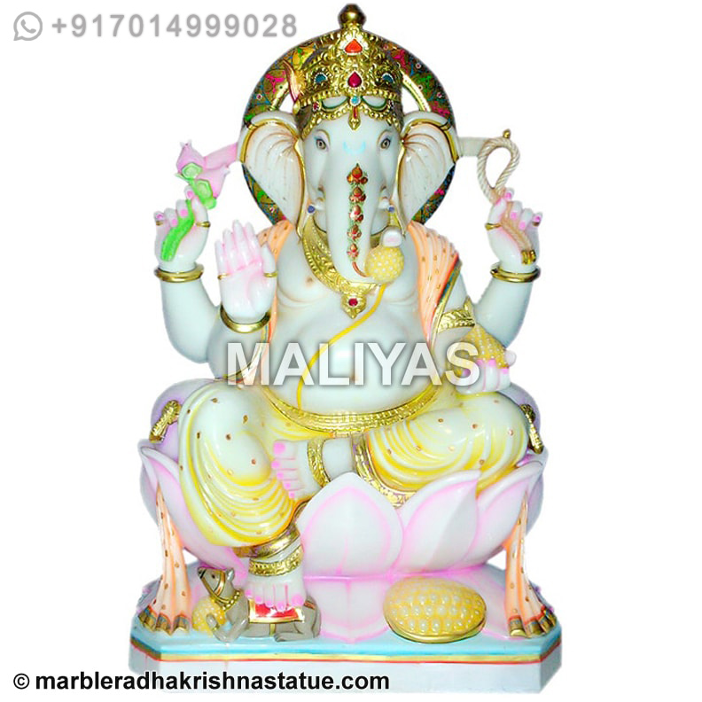 Exquisite Marble Ganapati Murti