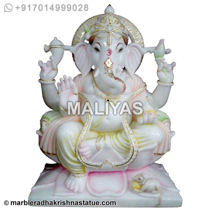 Ganesha White Marble Moorti
