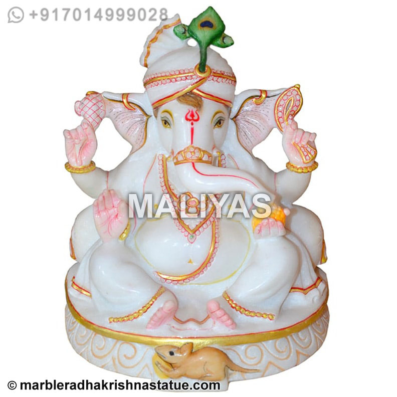 Ganesha White Marble