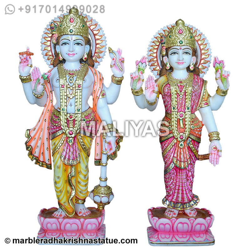 Laxmi Maa Vishnu Ji Marble Statue