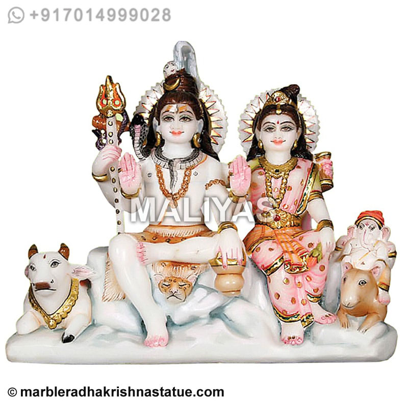 Lord Shiva Parivar Marble Statue