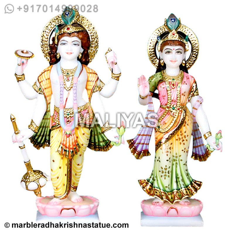 Makrana Marble Laxmi Narayan Statue