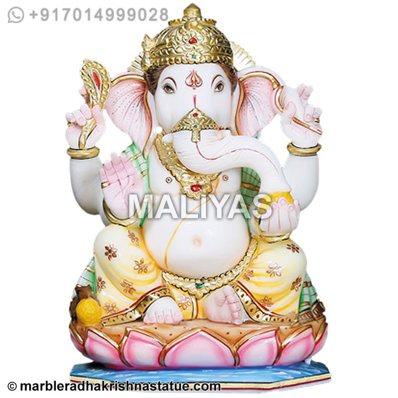 Marble Abhaya Mudra Ganesh Statue