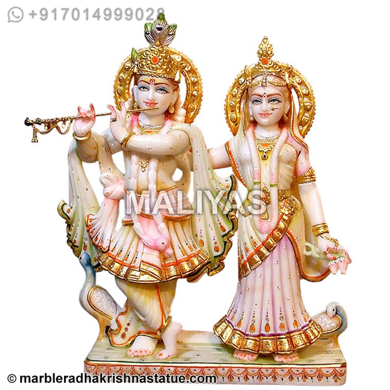 Marble idols of Jugal radha krishna Murti
