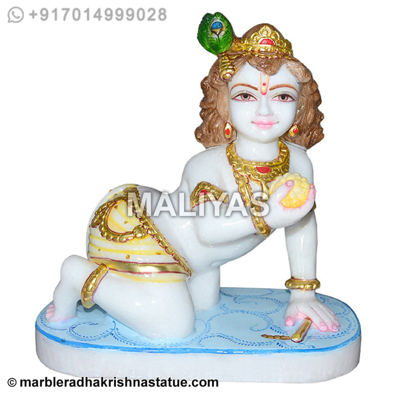 Marble Laddu Gopal statue