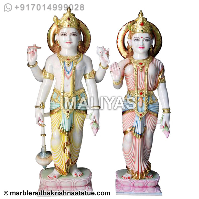 Marble Lakshmi Vishnu Sculpture