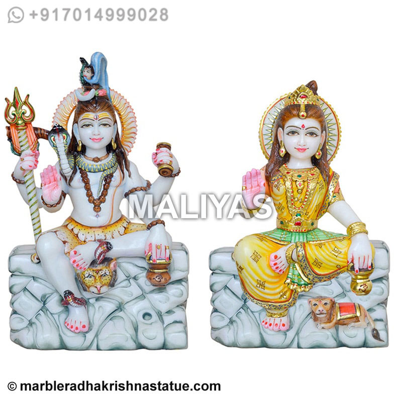 Marble Shankar Parvati Statue