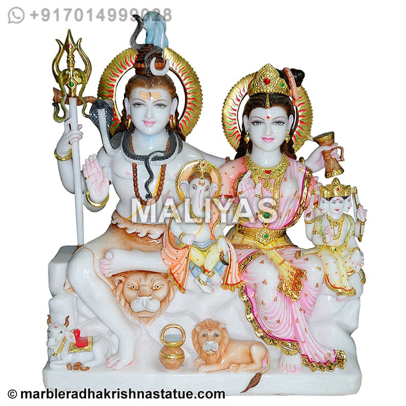 Marble Shiv Parivar Marble Statue