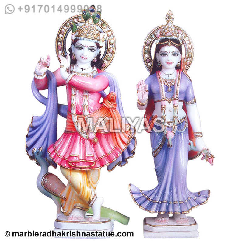 Radha krishna marble statue