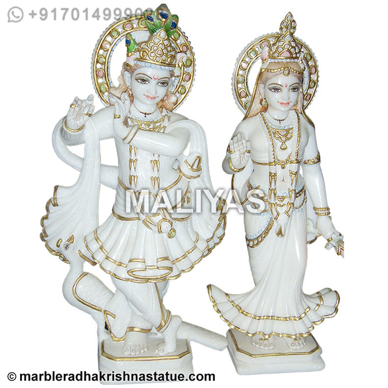 radha krishna stone murti