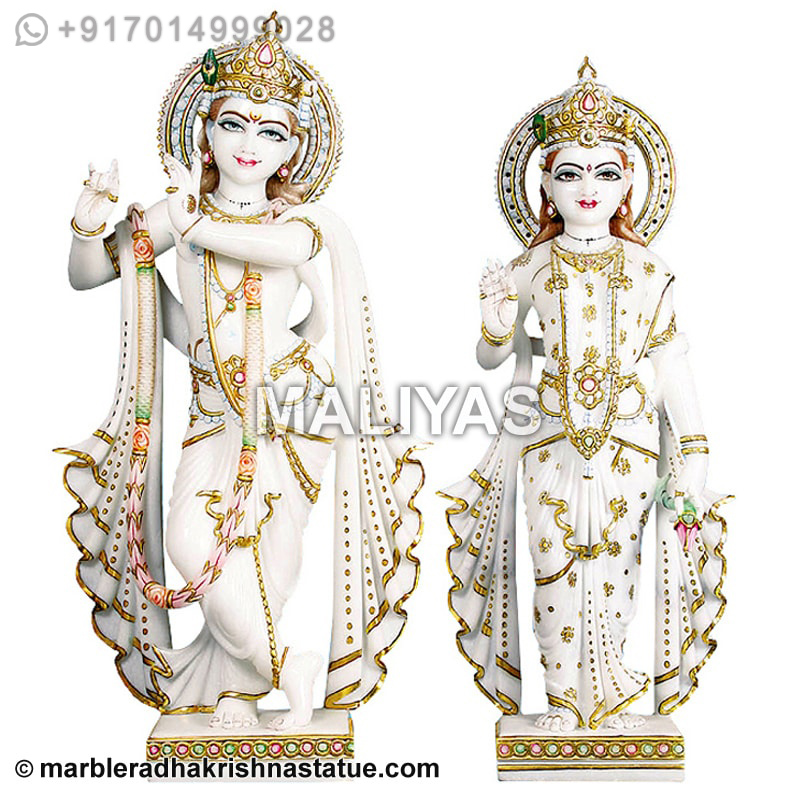 Religious Marble Statues Radha Krishna