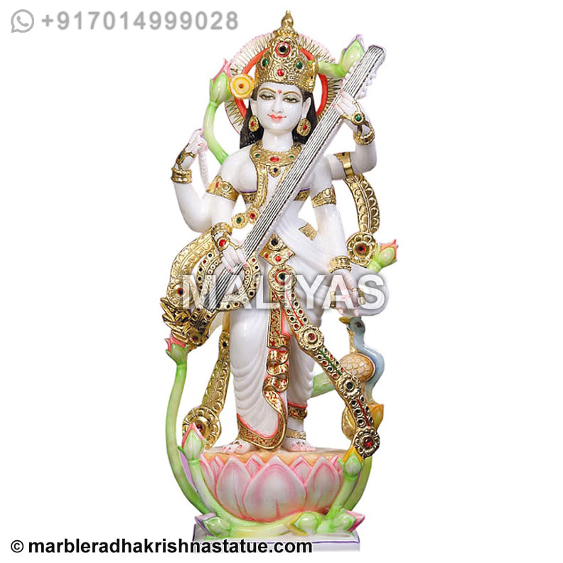 Saraswati Marble Idol