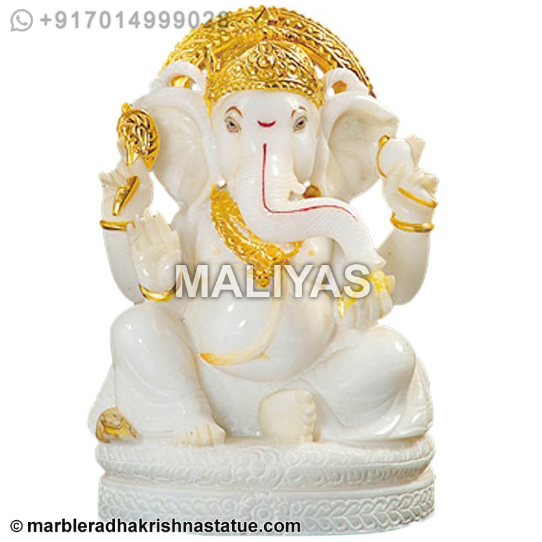 Super White Ganesha Statue
