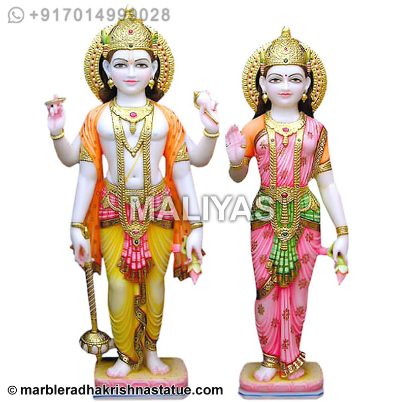 Vishnu Ji Laxmi Maa Marble Statues