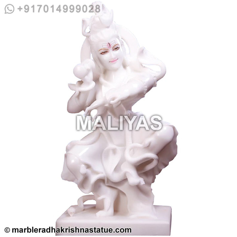 White Marble Dancing Shiva Statue