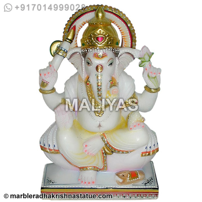 White Marble Ganesh Statue