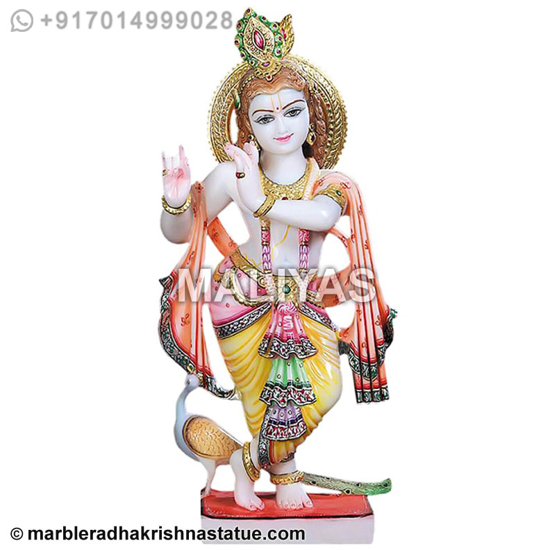 White Marble Krishna Statue