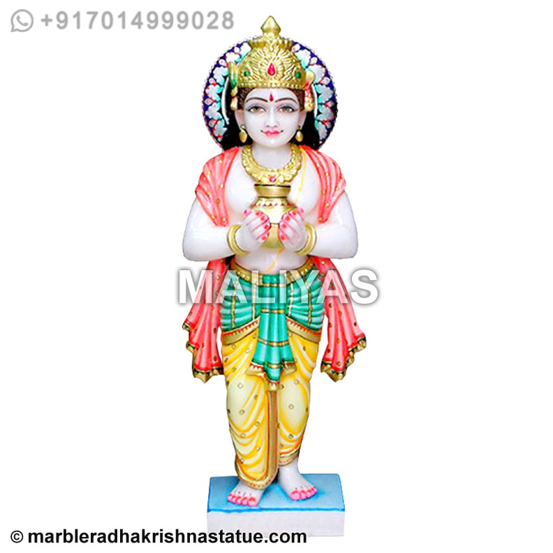 White Marble Kuber Statue