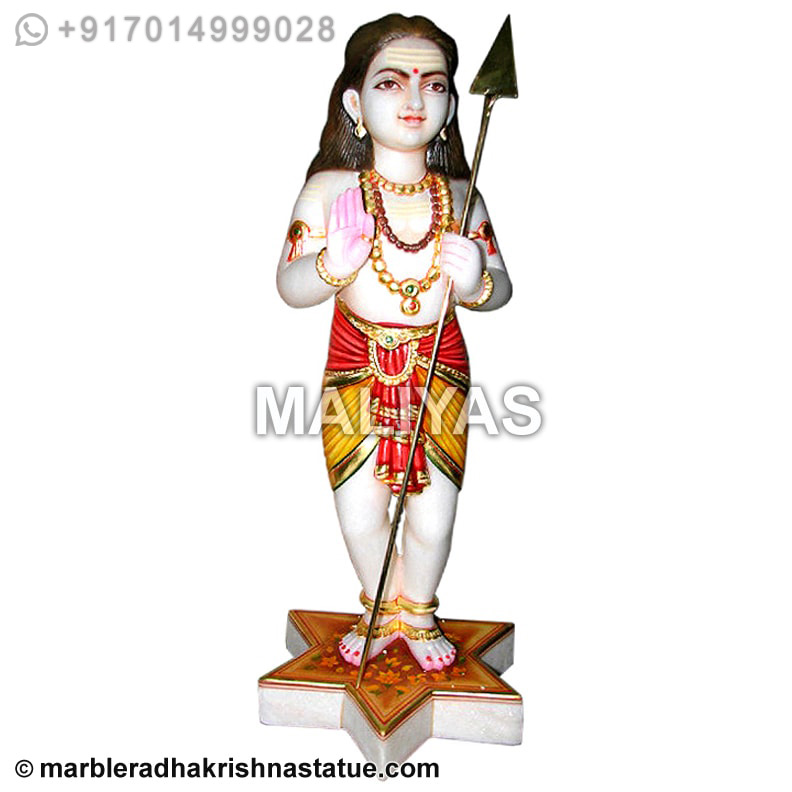 White Marble Murugan Statue