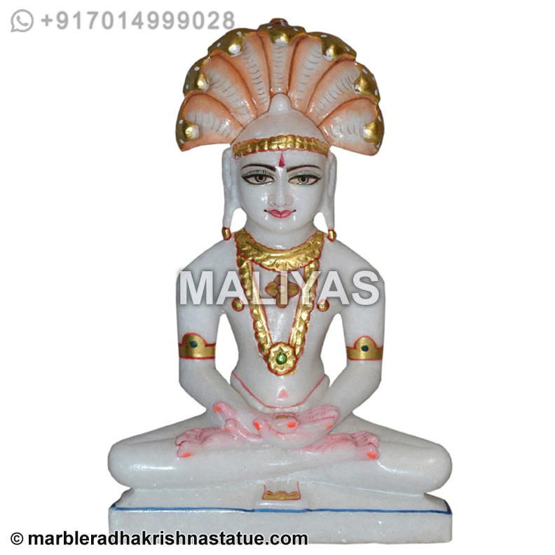 White Marble Parasnath Statue