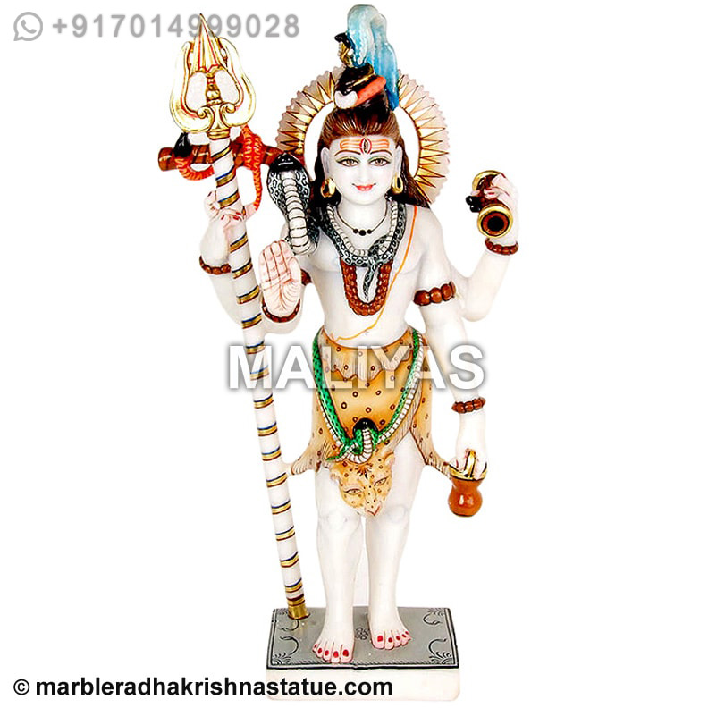 White Marble Standing Shiva Statue