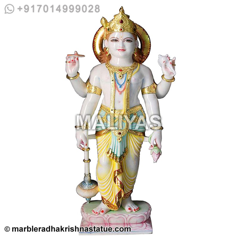 White Marble Vishnu Statue