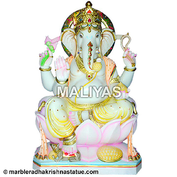Exquisite Marble Ganapati Murti