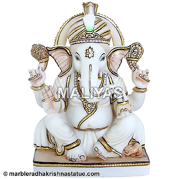 White Marble Ganesha Statue