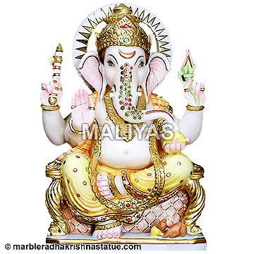 Colorful Marble Ganesha Statue