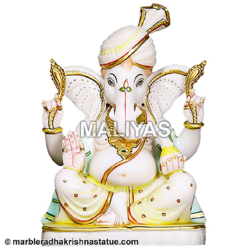 White Marble Ganesha