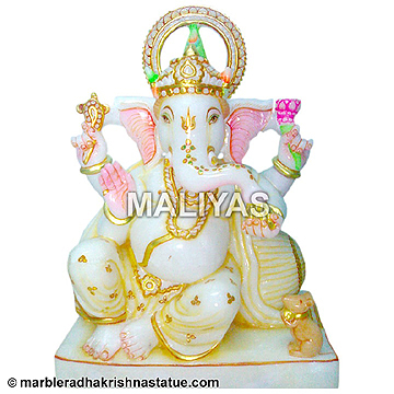 White Marble Ganesh Statue