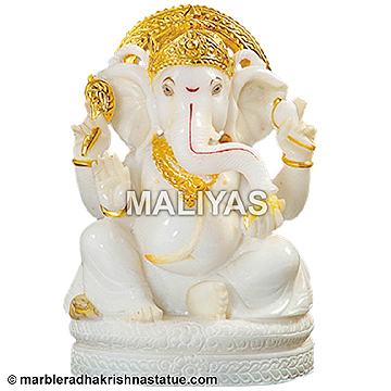 Super White Ganesha Statue