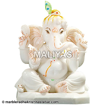 Marble Bal Ganesh Moorti