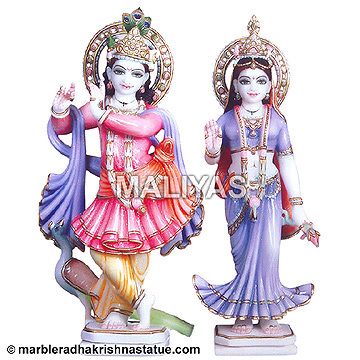Radha krishna marble statue