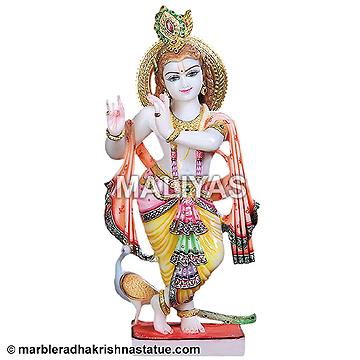 White Marble Krishna Statue