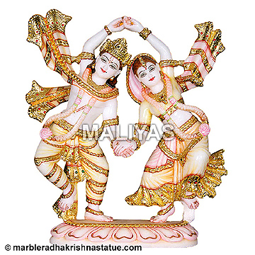 Marble Radha Krishna Dancing Statue