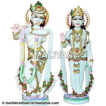 Marble Radha Krishna Statue