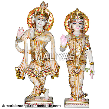 Radha Krishna Religious Marble Statues